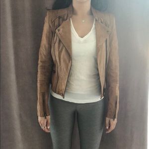 Tan leather jacket